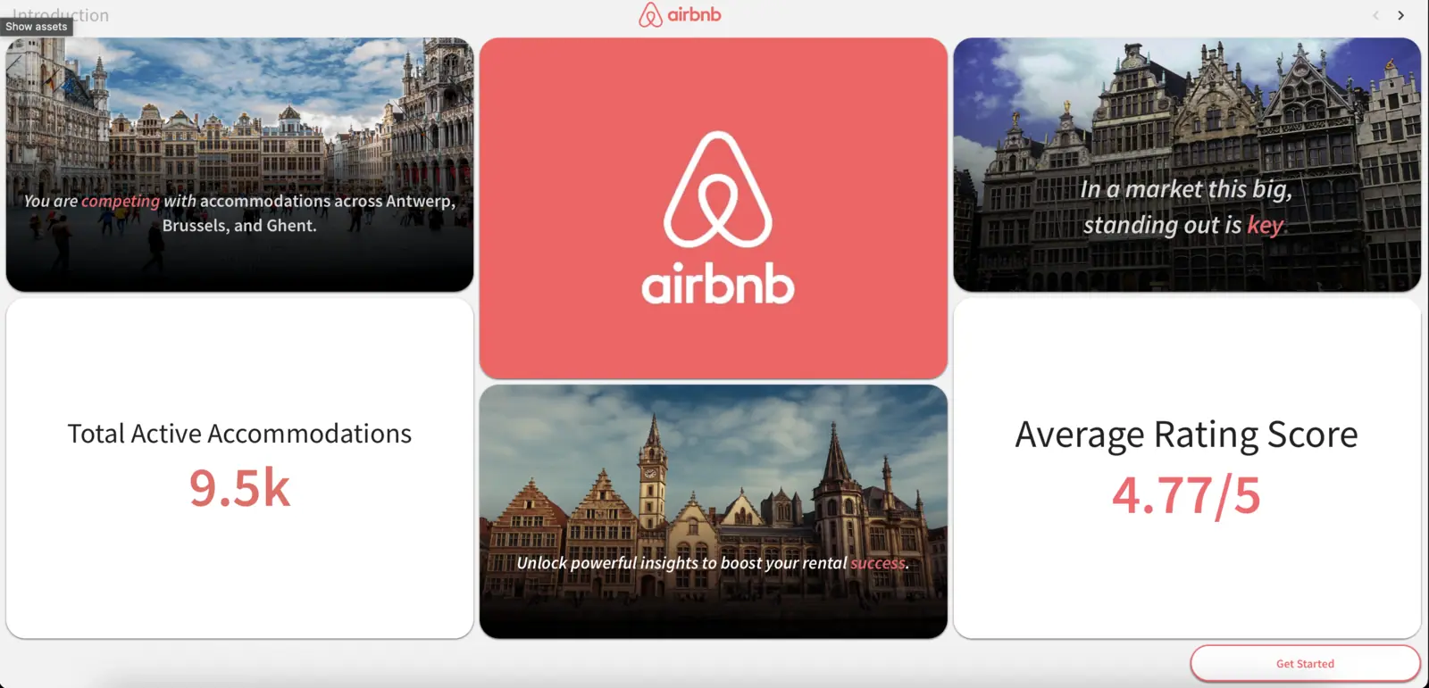 Airbnb Dashboard: Introduction screen