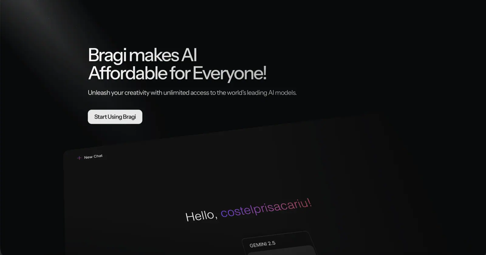 BRAGI: Landing page