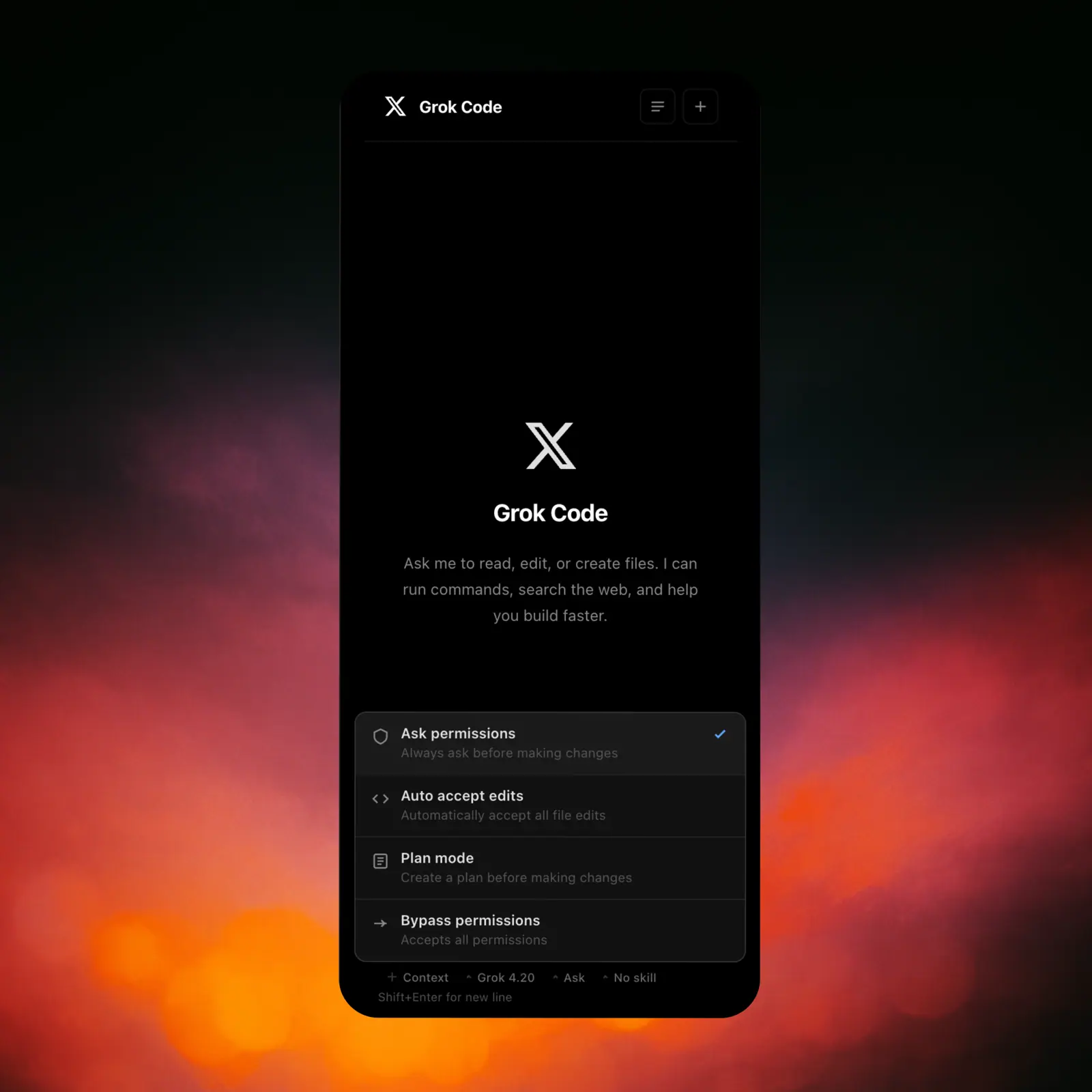 Grok Code IDE: Permission controls