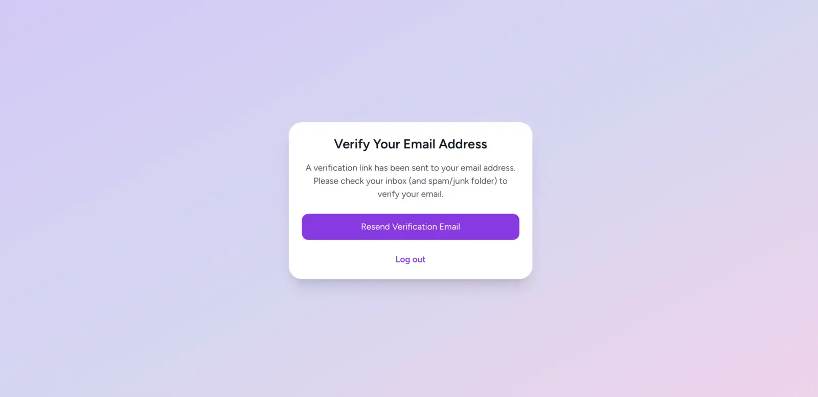 Skill Integration: Email verification screen