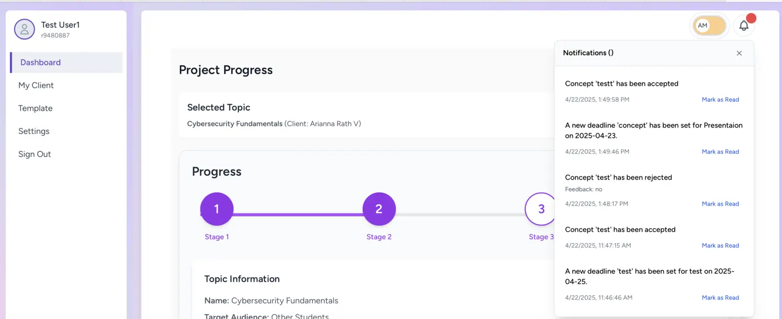Skill Integration: Student progress and notifications