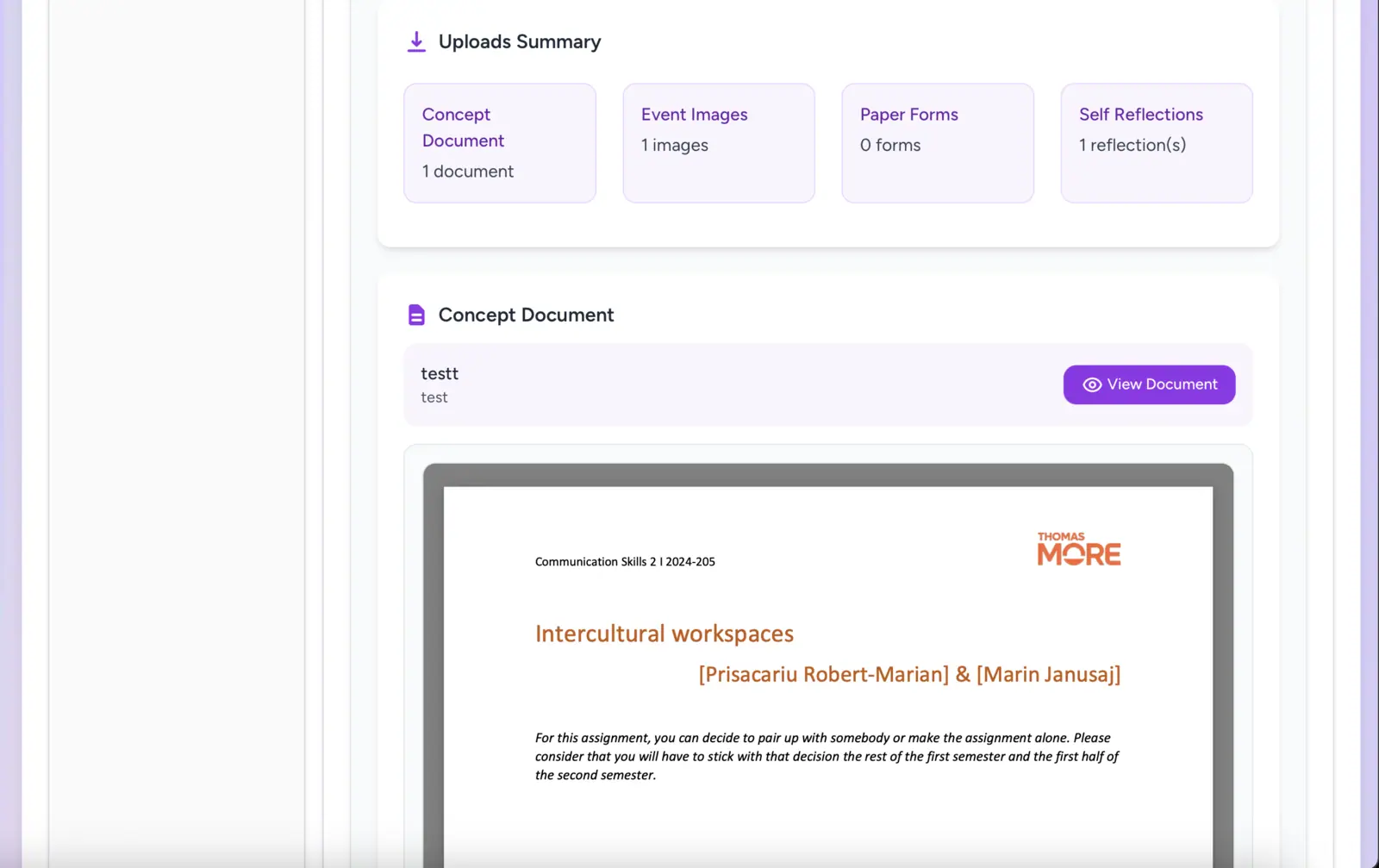 Skill Integration: Uploads summary and concept document